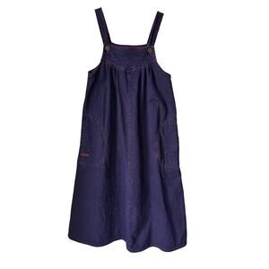 VTG Mizz Lizz Purple Y2K 90s Denim Jumper Dress Size 9/10 Grunge Normcore Indie